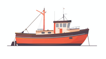 New boat vector flat minimalistic isolated illust
