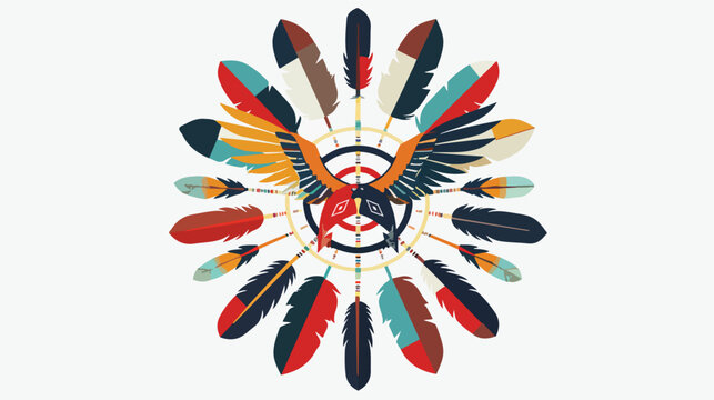 Native American Medicine Wheel vector flat isolat