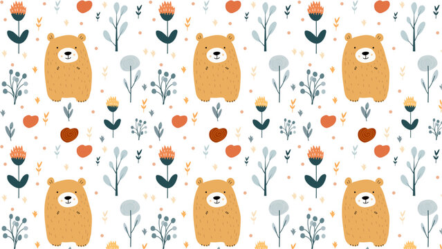 ilustración infantil sobre oso tierno