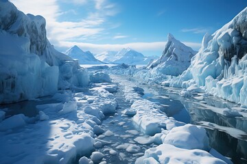 In a haunting portrayal of environmental decline, an Antarctic glacier melts away, emphasizing the urgent need for collective action to combat the devastating effects of climate change on our planet