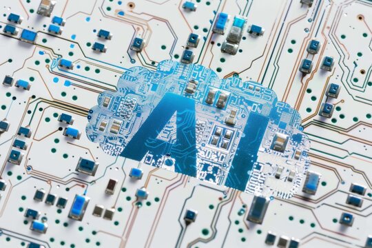 AI Brain Chip visionary goal. Artificial Intelligence icon categorization mind bjt axon. Semiconductor cognitive neural implant circuit board brain computer interface research