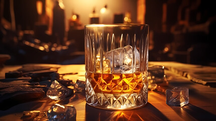 Fototapeta na wymiar Concept illustration of whiskey bottle