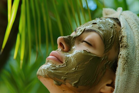 a person undergoing a seaweed or mud wrap procedure at a spa, illustrating the cleansing and nourishing properties of body wraps.