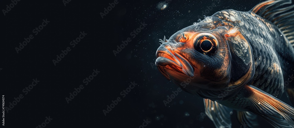 Poster Data phishing Data in an envelope on a fish hook. with copy space image. Place for adding text or design