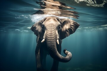 elephant swimming in the water