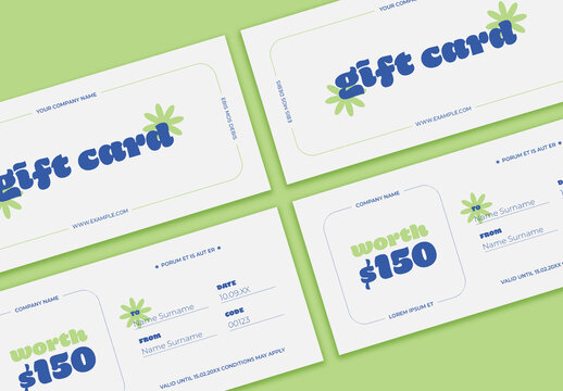 Gift Card Layout with Bold Typography