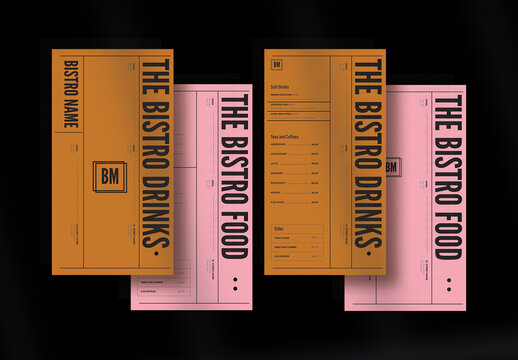Pink and Brown Bistro Menu