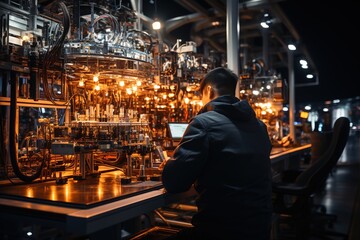 Behind the scenes, an engineer inspects an oil refinery, demonstrating their commitment to ensuring the safety and efficiency of industrial processes