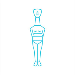 Cycladic art, statue, From blue icon set
