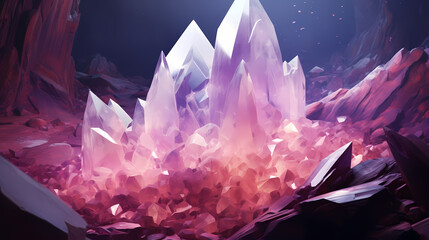 Top view of stunning bright crystals, shiny gemstones