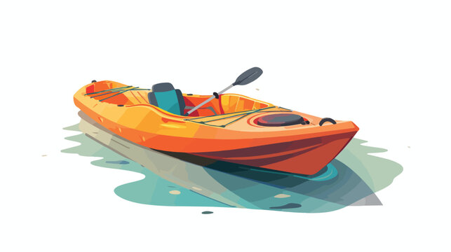 Plastic kayak isolated vector style illustration