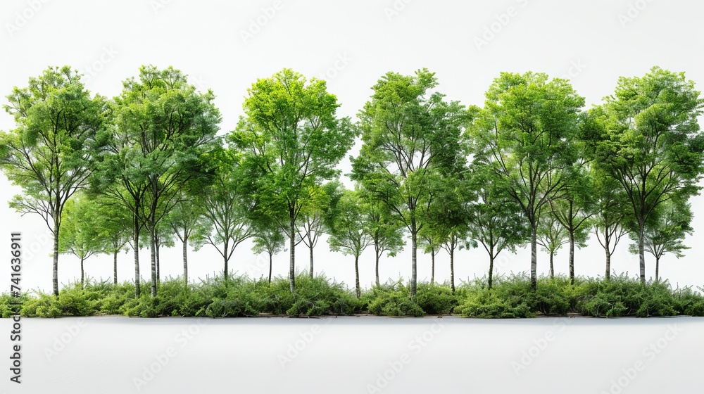 Poster an isolated group of trees on a white background.
