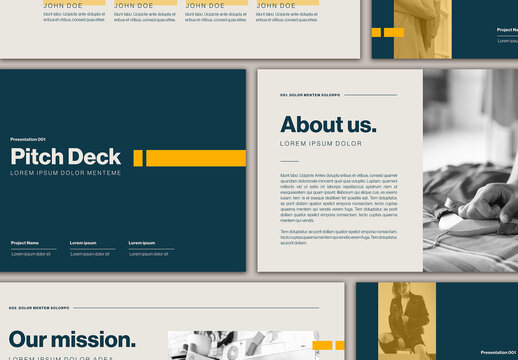 Pitch Deck with Blue and Orange accents