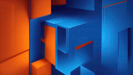 Abstract Orange square wallpaper with a blue light