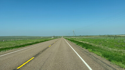 Driving through the agricultural area along Highway 2 in Montana.
