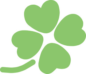 シンプルにデフォルメしたな手描きの四つ葉のクローバーのイラスト