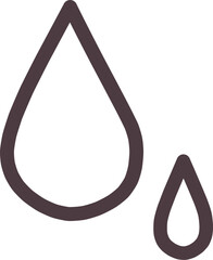 シンプルにデフォルメした2つのしずくの手描きイラスト