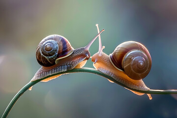 Snails LOVE story.The story of two snails