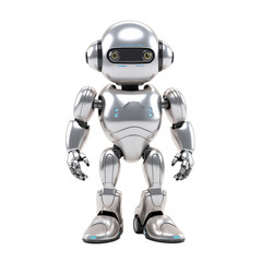 Robot with hands. AI Robot isolated on transparent and white background. Ideal for use in advertising. Generative ai