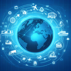 logistics chain for moving goods abstractly