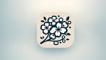 Generative AI cherry blossom icon