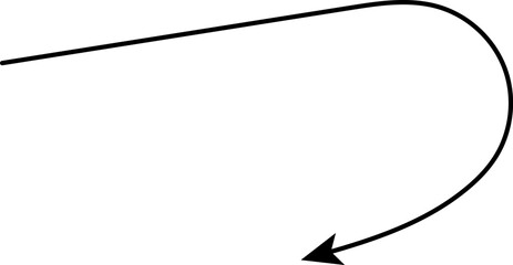 Hand drawn arrows. Hand drawn freehand different curved lines, swirls arrows. Curved arrow line. Doodle, sketch style. Isolated Vector illustration.