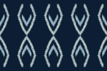 Traditional Ethnic ikat motif fabric pattern geometric style.African Ikat embroidery Ethnic oriental pattern blue background wallpaper. Abstract,vector,illustration.Texture,frame,decoration.