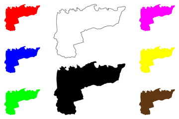 Alvorada city (Federative Republic of Brazil, Rio Grande do Sul state) map vector illustration, scribble sketch Alvorada map