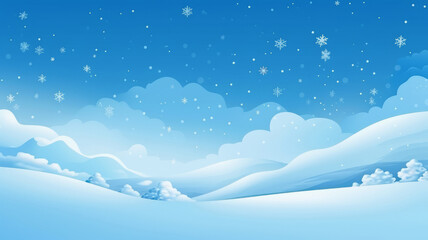 Winter nature landscape with snow and hills as background illustration