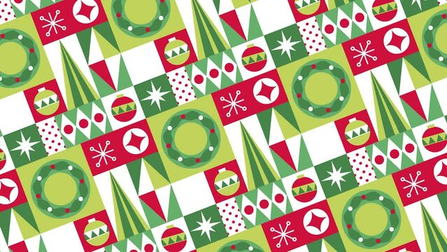 Geometric Christmas Cheer : Festive Patchwork Pattern
