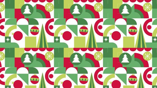 Geometric Holiday Cheer : Retro Christmas Pattern