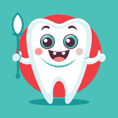 cartoon dental hygiene character vector illustration