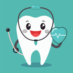 dental character with stethoscope