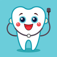 dental character with stethoscope