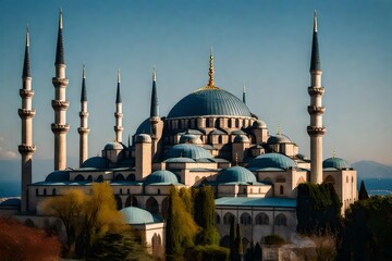 Fototapeta na wymiar blue mosque country generated by AI