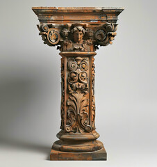 Ornate Corinthian Column Capturing Classical Elegance created with Generative AI technology