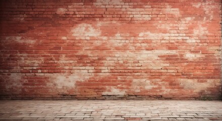 Empty Old Brick Wall Texture. Painted Distressed Wall Surface