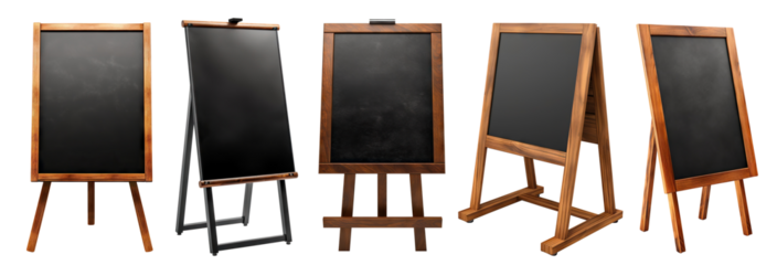 Set of outdoor menu advertising stands, cut out