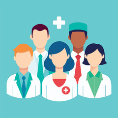 Fototapeta premium Healthcare medical team in heart shape