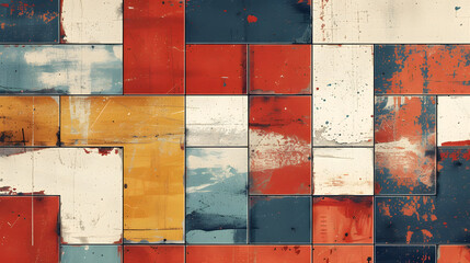 Abstract Vintage Painted Metal Tiles Texture Background for Graphic Design