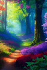 3D isometric illustration dream world of cute gnome in a magical forest fairytale colorful kingdoms for comic book