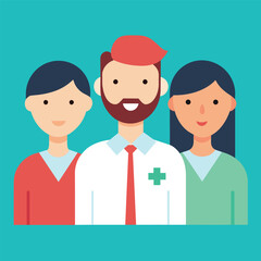 Healthcare medical team in heart shape