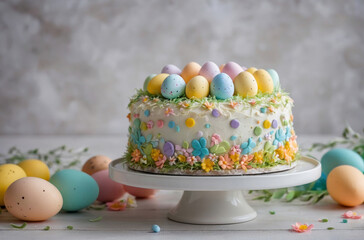 easter cake with candles