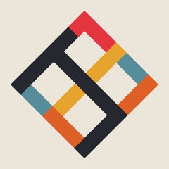 Abstract logo, vector color logo in a square