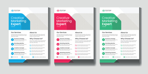 Creative colorful flyer cover poster business ads flyer template