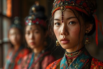 people in traditional attire