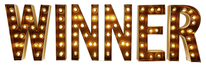 Winner Letter Lights - Isolated Transparent PNG