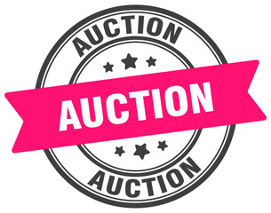 auction stamp. auction label on transparent background. round sign