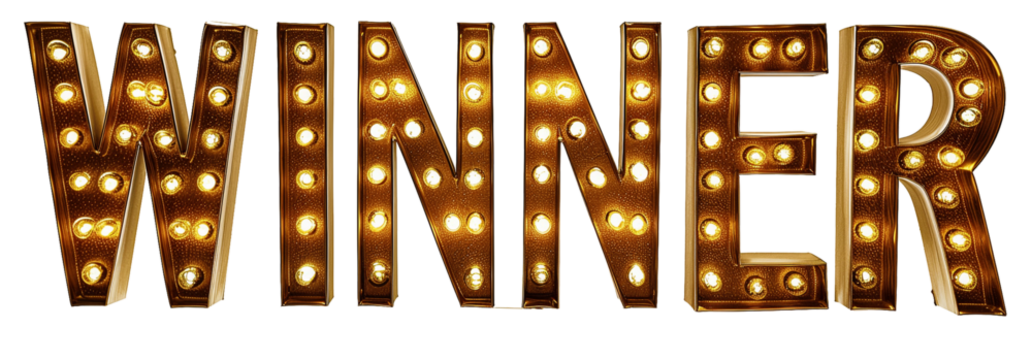 Winner Letter Lights - Isolated Transparent PNG