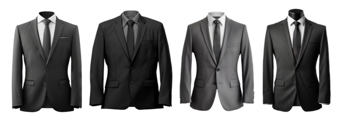 Set of stylish business suits cut out